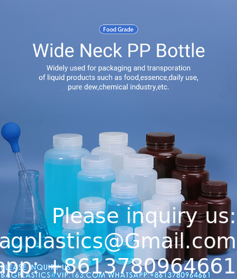 5 ml-1000 ml laboratorium PP breedmond HDPE Amber wit sterilisatie type container reagensfles