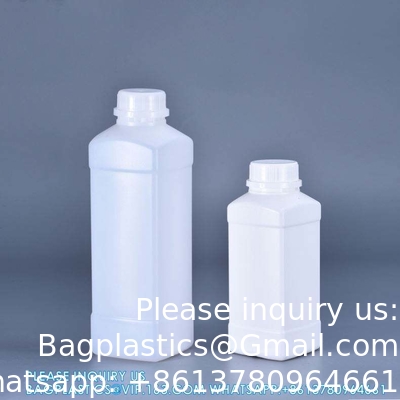 500 ml 100 ml Custom Logo Printing Vierkante Plastic Flasje Voor Melk Vloeistof Verpakking Farmaceutische Flasje
