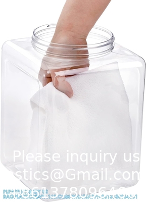 Plastic potten, Plastic gallon containers met deksels, Grote vierkant Plastic voedselopslag potten Voor keuken, droog voedsel, snack