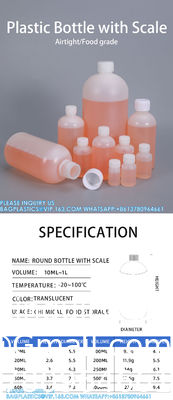 10 ml schaal Plastic ronde fles HDPE lege reagens fles voor chemische vloeistof opslag Plastic schroef dop