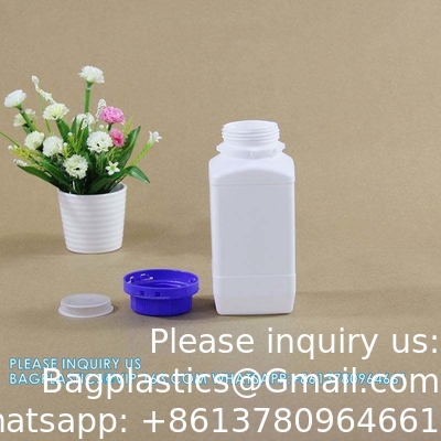 Leeg 250 ml 500 ml 1000 ml breed mond reagens Plastic vierkant fles met binnenkap