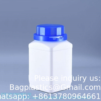Leeg 250 ml 500 ml 1000 ml breed mond reagens Plastic vierkant fles met binnenkap