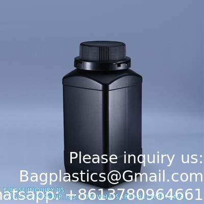 Leeg 250 ml 500 ml 1000 ml breed mond reagens Plastic vierkant fles met binnenkap
