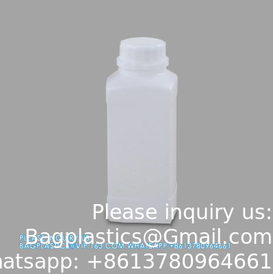 Leeg 250 ml 500 ml 1000 ml breed mond reagens Plastic vierkant fles met binnenkap