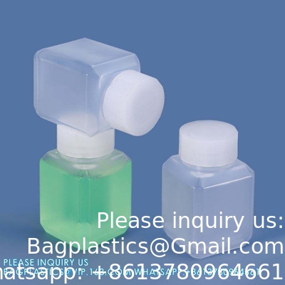 Leeg 250 ml 500 ml 1000 ml breed mond reagens Plastic vierkant fles met binnenkap