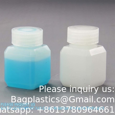 Leeg 250 ml 500 ml 1000 ml breed mond reagens Plastic vierkant fles met binnenkap