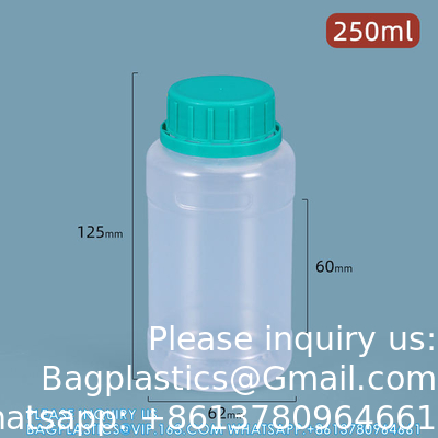 Duidelijke 250 ml Ronde Plastic Vloeibare Reagentiaopslag Container Voedsel PP materiaal Fles Luchtdicht Afdichting