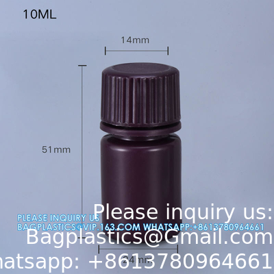 Groothandel 5 ml PP Duurzaam Kleine Ronde Bruine En Witte Plastic Fles Voedingsmiddelen Privé Label Geneeskunde Vloeibare Verpakking