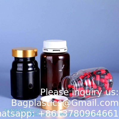 225 ml 300 ml Pillen Medisch Amber PET Farmaceutisch Pillen Capsule Medische flessen met manipulatieveilig deksel