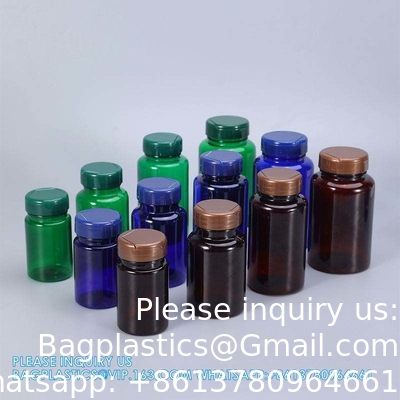 225 ml 300 ml Pillen Medisch Amber PET Farmaceutisch Pillen Capsule Medische flessen met manipulatieveilig deksel