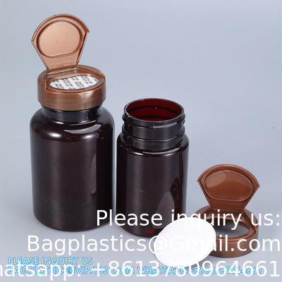 225 ml 300 ml Pillen Medisch Amber PET Farmaceutisch Pillen Capsule Medische flessen met manipulatieveilig deksel
