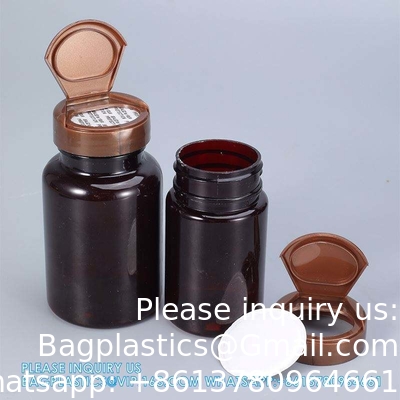225 ml 300 ml Pillen Medisch Amber PET Farmaceutisch Pillen Capsule Medische flessen met manipulatieveilig deksel