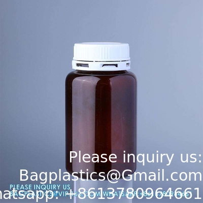 225 ml 300 ml Pillen Medisch Amber PET Farmaceutisch Pillen Capsule Medische flessen met manipulatieveilig deksel