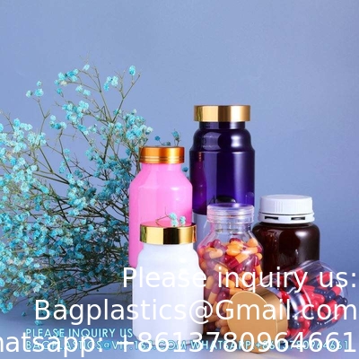 225 ml 300 ml Pillen Medisch Amber PET Farmaceutisch Pillen Capsule Medische flessen met manipulatieveilig deksel