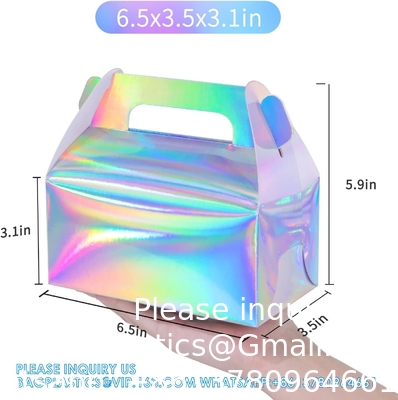 Holografische cadeau doos Cake Candy Biscuit Verpakking Draagbare karton Voor bruiloft en verjaardag feesten