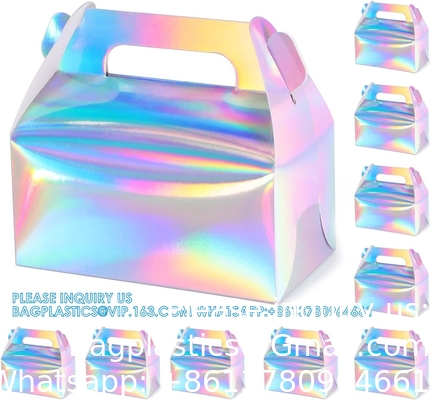 Holografische cadeau doos Cake Candy Biscuit Verpakking Draagbare karton Voor bruiloft en verjaardag feesten