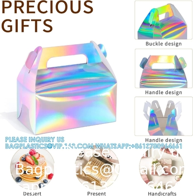 Holografische cadeau doos Cake Candy Biscuit Verpakking Draagbare karton Voor bruiloft en verjaardag feesten