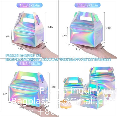 Holografische cadeau doos Cake Candy Biscuit Verpakking Draagbare karton Voor bruiloft en verjaardag feesten
