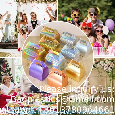 Holografische cadeau doos Cake Candy Biscuit Verpakking Draagbare karton Voor bruiloft en verjaardag feesten