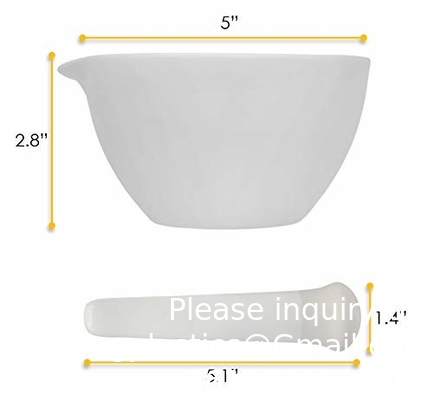 Porseleinen mortel &amp; Pestle Set, 9oz (275ml) - Ongelast slijpoppervlak - Uitstekend voor keuken of laboratorium