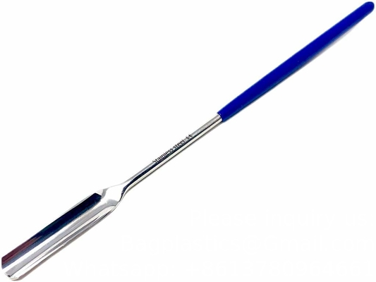 Roestvrij staal micro lab scoop half afgeronde lepel spatula sampler met vinyl handvat (9&quot;) roestvrij staal micro lab