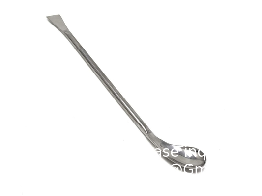 Roestvrij staal micro lab scoop half afgeronde lepel spatula sampler met vinyl handvat (9&quot;) roestvrij staal micro lab