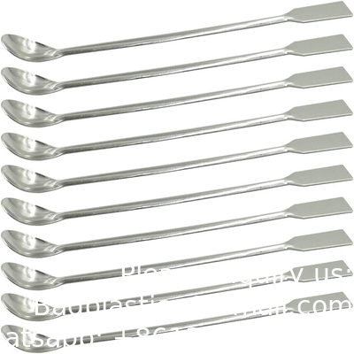 Roestvrij staal micro lab scoop half afgeronde lepel spatula sampler met vinyl handvat (9&quot;) roestvrij staal micro lab