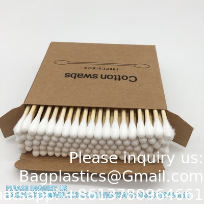 Double Head Cotton Swab Stick Houten Cotton Swab Uit China Wegwerp Cotton Buds Op maat voor dagelijks gebruik