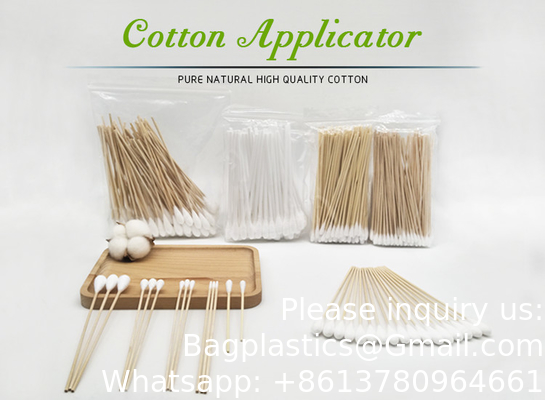 Double Head Cotton Swab Stick Houten Cotton Swab Uit China Wegwerp Cotton Buds Op maat voor dagelijks gebruik