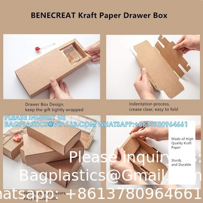 Rechthoekige laden Kraft dozen Kleine kartonnen cadeau verpakkingsdozen voor feest favoriete traktaties, snoep en sieraden ambachten