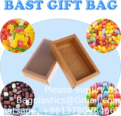 Rechthoekige laden Kraft dozen Kleine kartonnen cadeau verpakkingsdozen voor feest favoriete traktaties, snoep en sieraden ambachten