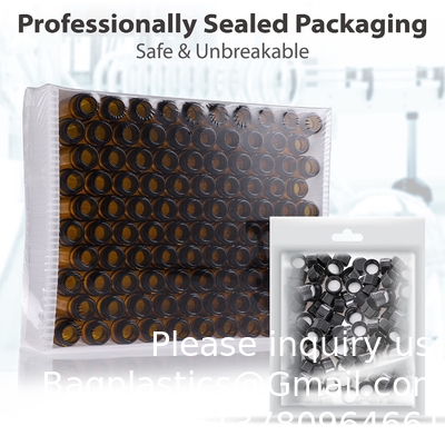 Verpakking van 100 glazen injectieflacons met zwarte fenolische schroefkap (4 ml, helder) Dram Amber Glass Flacons