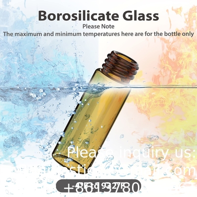 Verpakking van 100 glazen injectieflacons met zwarte fenolische schroefkap (4 ml, helder) Dram Amber Glass Flacons