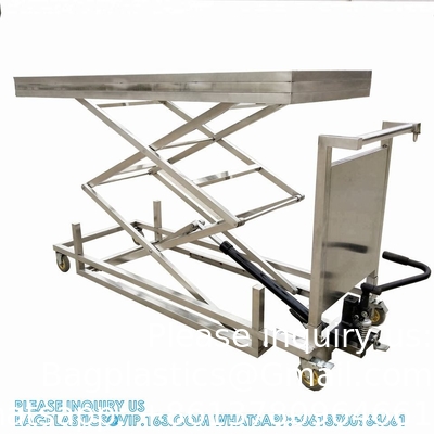 304 roestvrij staal Lijk trolley Lift mortuarium lijkenhuis Hydraulische Lifter lichaam kist accessoires