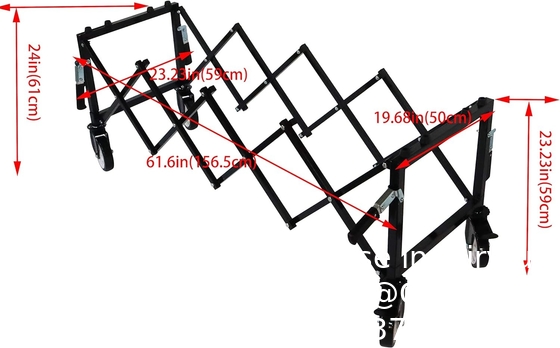 Carbon Steel Begrafenis Stretcher Truck Kerk Truck Kist Stand Trolley Kofferwagen Verstelbare lijkenhuisvoorraad Verstelbare kist