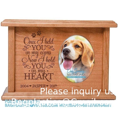 Houten urnen voor dieren, urnen voor huisdieren, uitrusting voor begrafenisproducten, vredige herdenkingsurnen met foto doos voor honden en katten