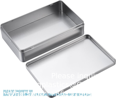 8.5 bij 5,3 bij 1,9 inch zilveren rechthoekige lege tin doos containers, cadeau, sieraden en opslag tin kit, Home Organizer
