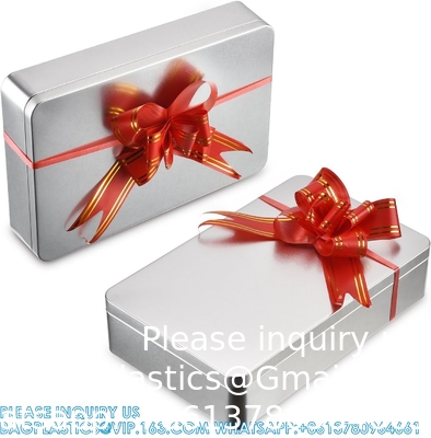 8.5 bij 5,3 bij 1,9 inch zilveren rechthoekige lege tin doos containers, cadeau, sieraden en opslag tin kit, Home Organizer