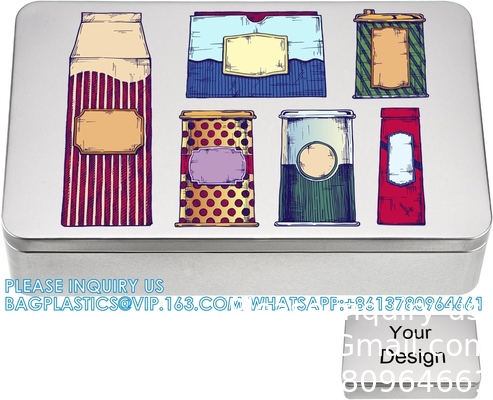 8.5 bij 5,3 bij 1,9 inch zilveren rechthoekige lege tin doos containers, cadeau, sieraden en opslag tin kit, Home Organizer
