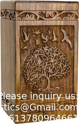 Handgemaakte urn voor menselijke as. Tree of Life Houten urnen handgemaakt - begrafenis crematie urn voor as