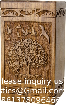 Handgemaakte urn voor menselijke as. Tree of Life Houten urnen handgemaakt - begrafenis crematie urn voor as