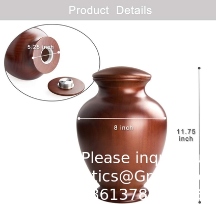 Elegante houten vaas urnen voor menselijke as volwassen man/vrouw, voor volwassenen tot 200 pond, begrafenis crematie urn voor begrafenis