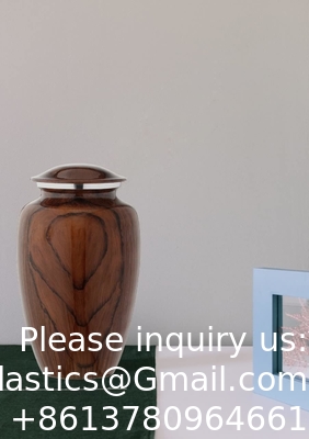 Cherry Wood Grain Finish Crematie Urn. Mensenas. Volwassenen Herdenkingsurn, Begrafenis, Begrafenis Crematie Urn.