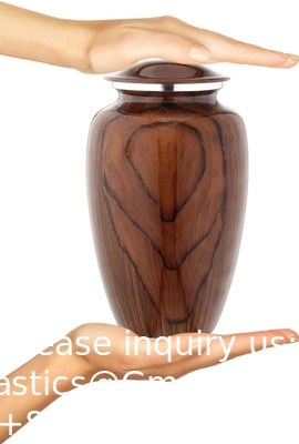 Cherry Wood Grain Finish Crematie Urn. Mensenas. Volwassenen Herdenkingsurn, Begrafenis, Begrafenis Crematie Urn.