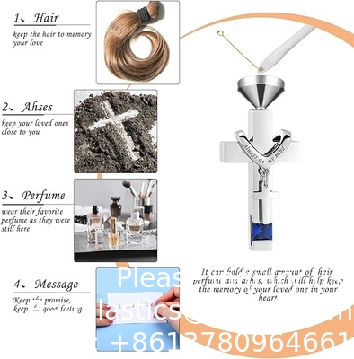 Urn Ketting Voor As Herinneringsstuk Verbranding Hart Kruis Kubische Sieraden Voor As Roestvrij staal Herdenkings medaillon As