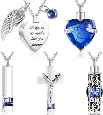 Urn Ketting Voor As Herinneringsstuk Verbranding Hart Kruis Kubische Sieraden Voor As Roestvrij staal Herdenkings medaillon As