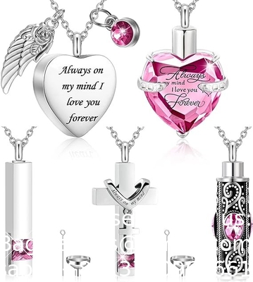 Urn Ketting Voor As Herinneringsstuk Verbranding Hart Kruis Kubische Sieraden Voor As Roestvrij staal Herdenkings medaillon As