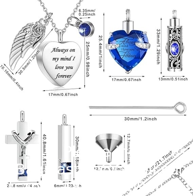 Urn Ketting Voor As Herinneringsstuk Verbranding Hart Kruis Kubische Sieraden Voor As Roestvrij staal Herdenkings medaillon As