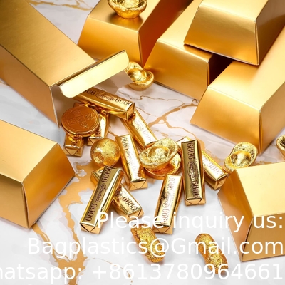 Goudstaven Valse bar cadeaubon Gouden feest Favoriet Chocolade Gouden munten Folie Schatsteen Papierdozen Halloween feest