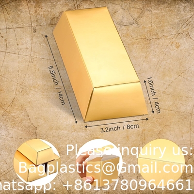 Goudstaven Valse bar cadeaubon Gouden feest Favoriet Chocolade Gouden munten Folie Schatsteen Papierdozen Halloween feest